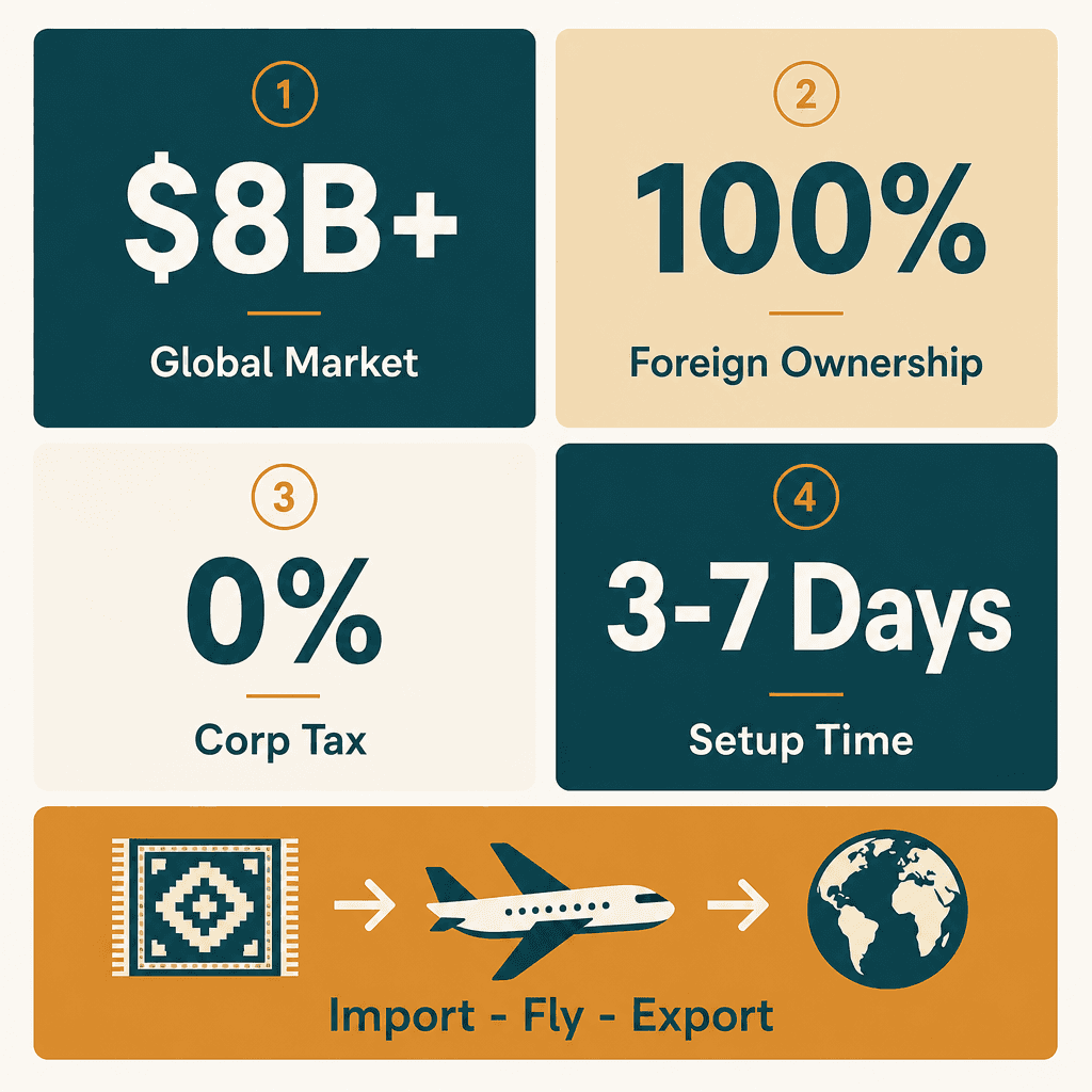 Infographic: Oriental Carpets Trading License in Dubai: Cost and Requirements