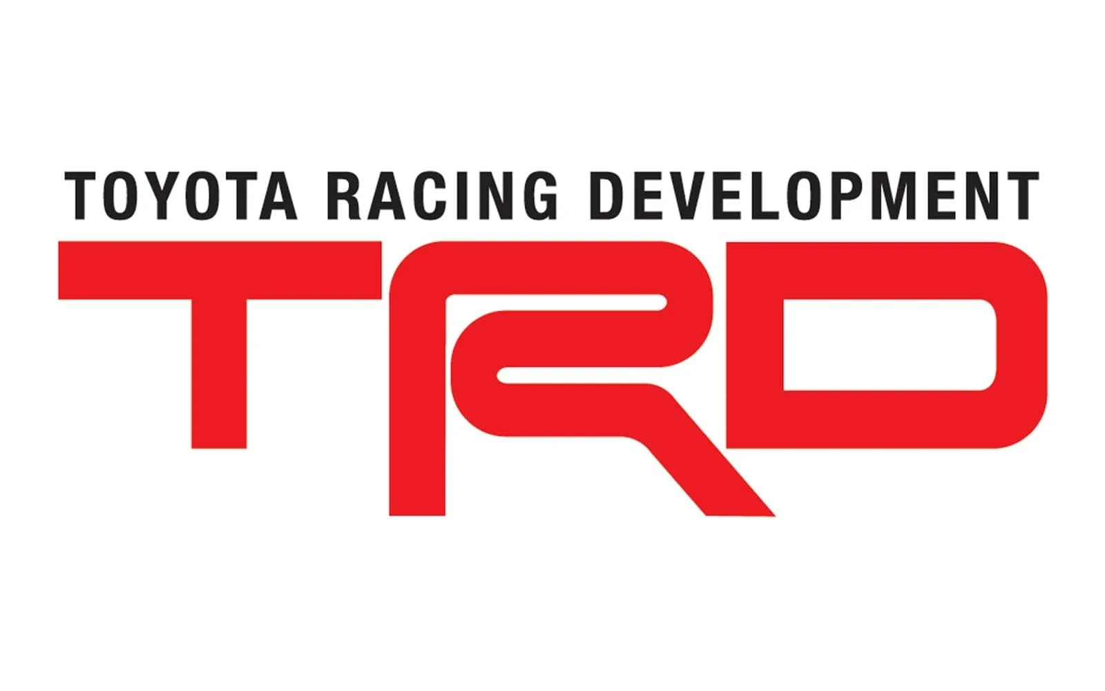 Clean TRD logo design in red with the full text “Toyota Racing Development” in black above it on a white background. Modern and recognizable branding used in Toyota’s performance division.