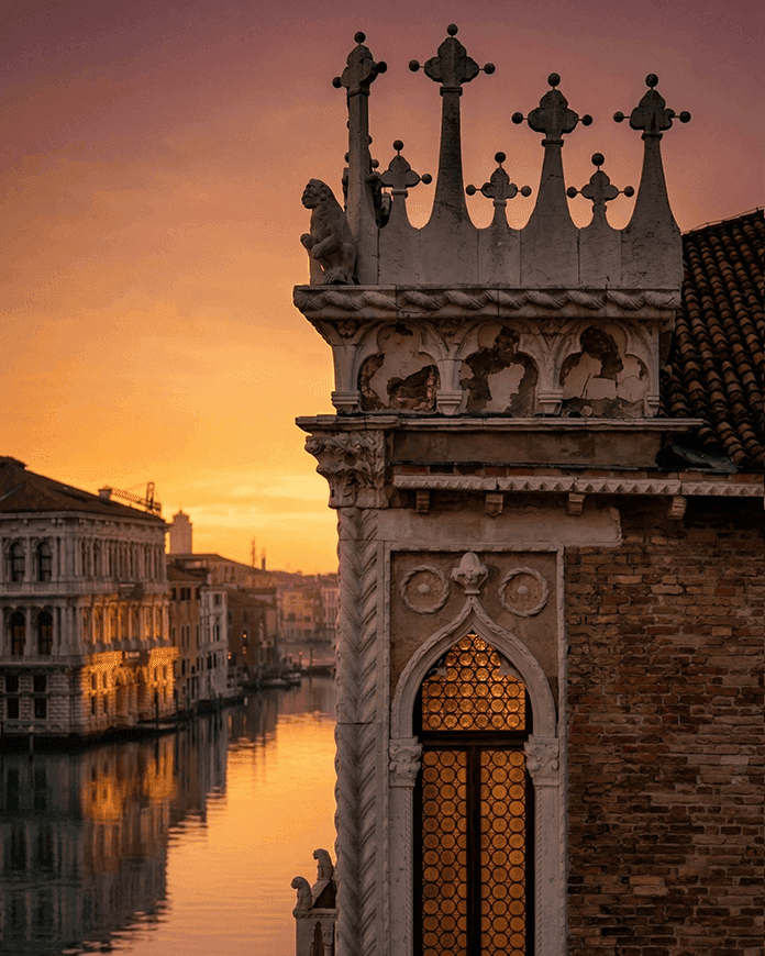 Venice narrow canal gondola old town street Italy