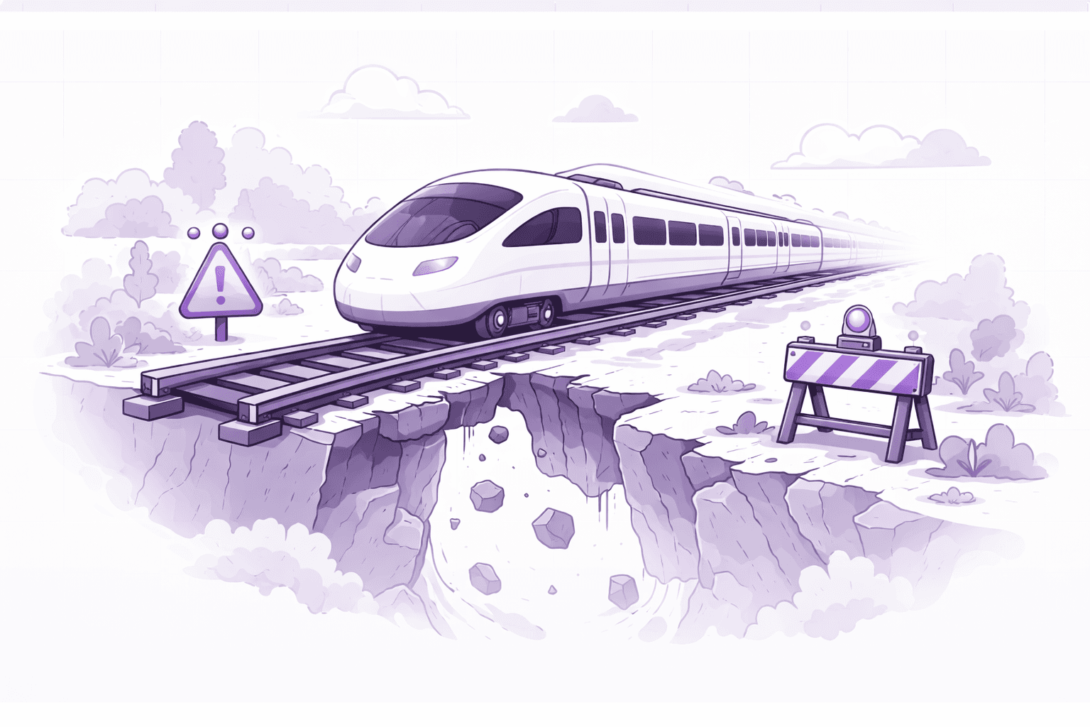 Bullet train on narrow gaude