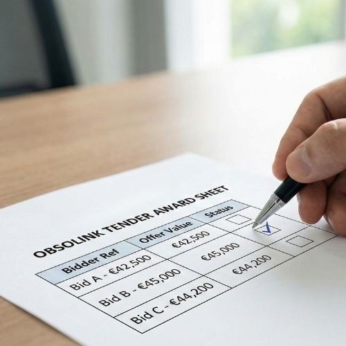 Seller selecting a winner from Obsolink provided choices