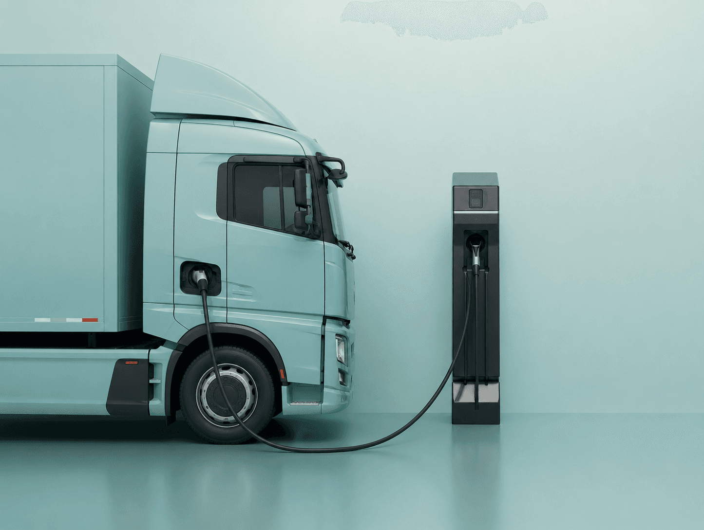 camion électrique bleu