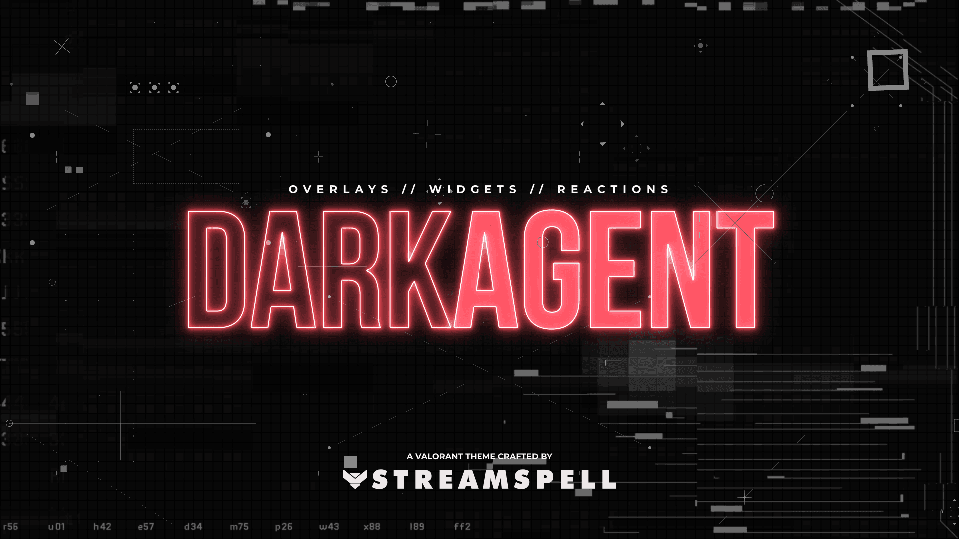 DARK AGENT Stream Overlays cover with a red neon tactical interface for FPS streams.