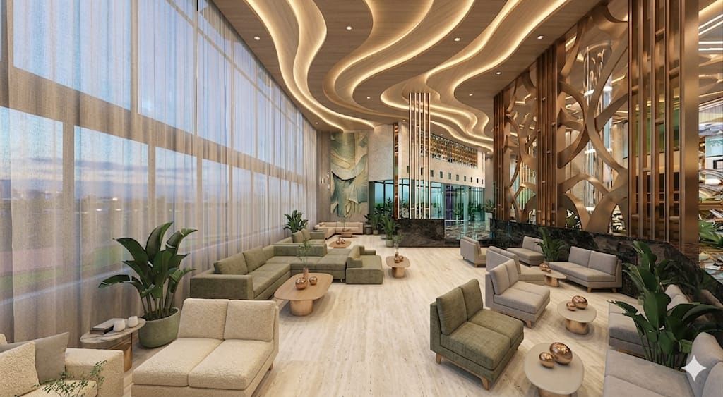 People at a cafe are served at the counter.