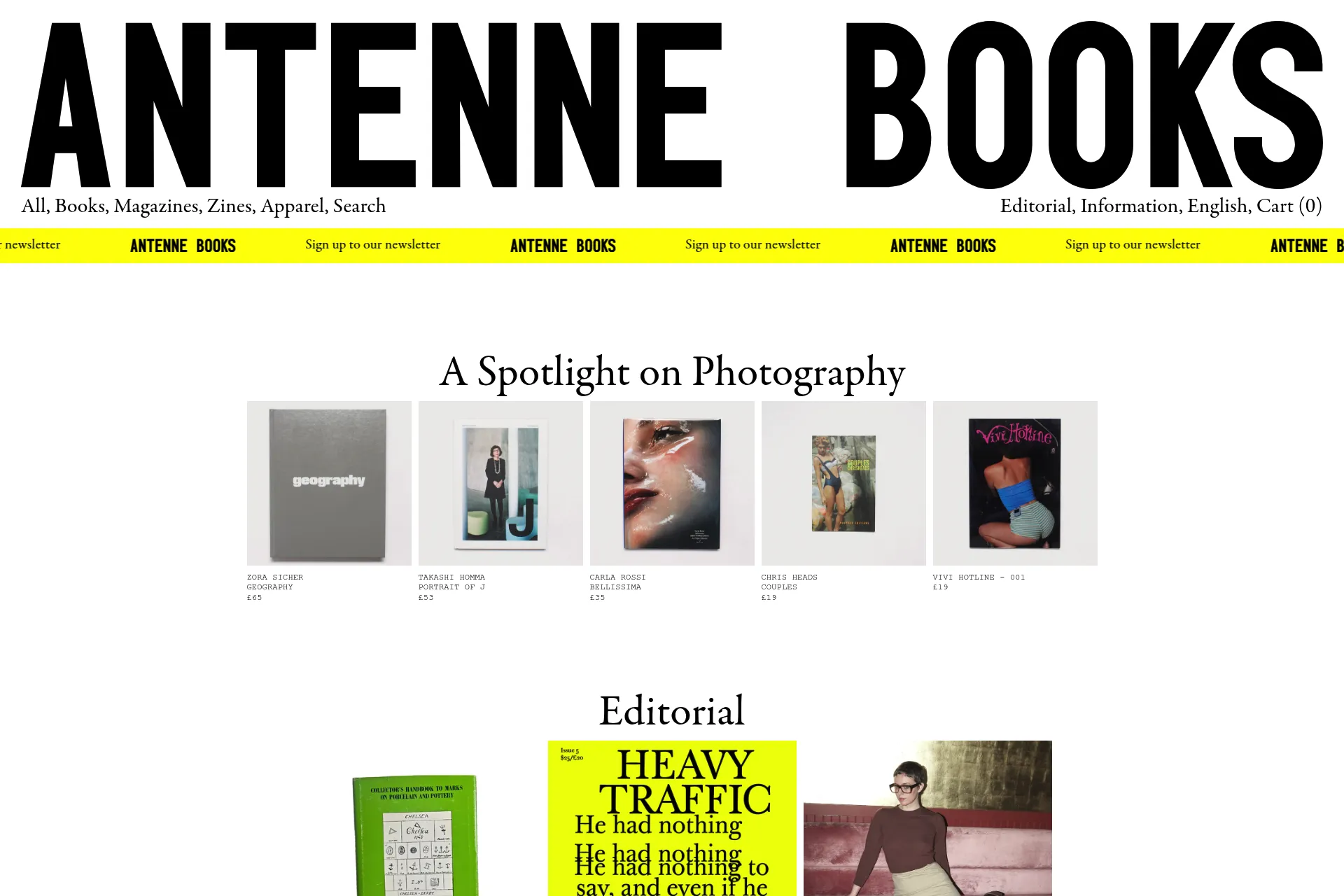 Screenshot of Antenne Books website
