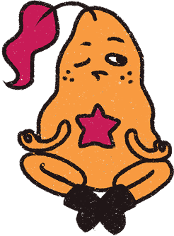 Beni meditating with one eye open