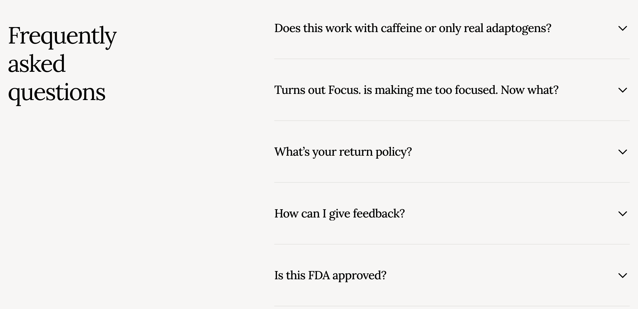 Screenshot of the Frequently Asked Question section from the SÒMA. website.