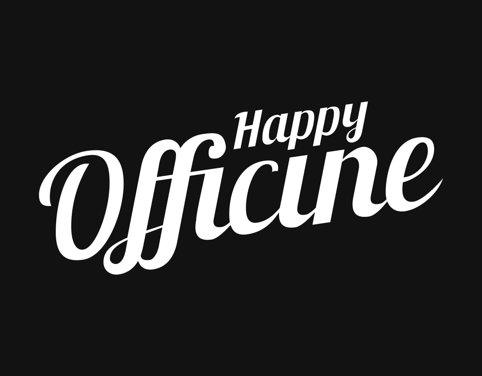 Happy Officine wordmark logo with premium typographic styling