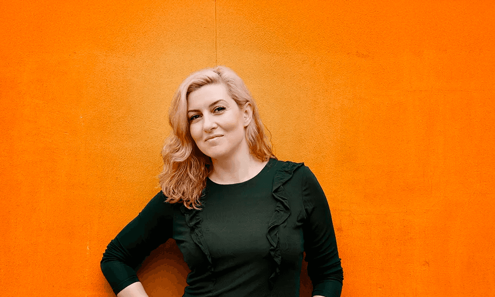 profile picture of albena against an orange background