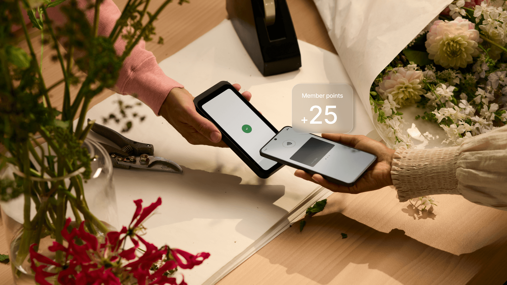 Image showing a customer paying with phone