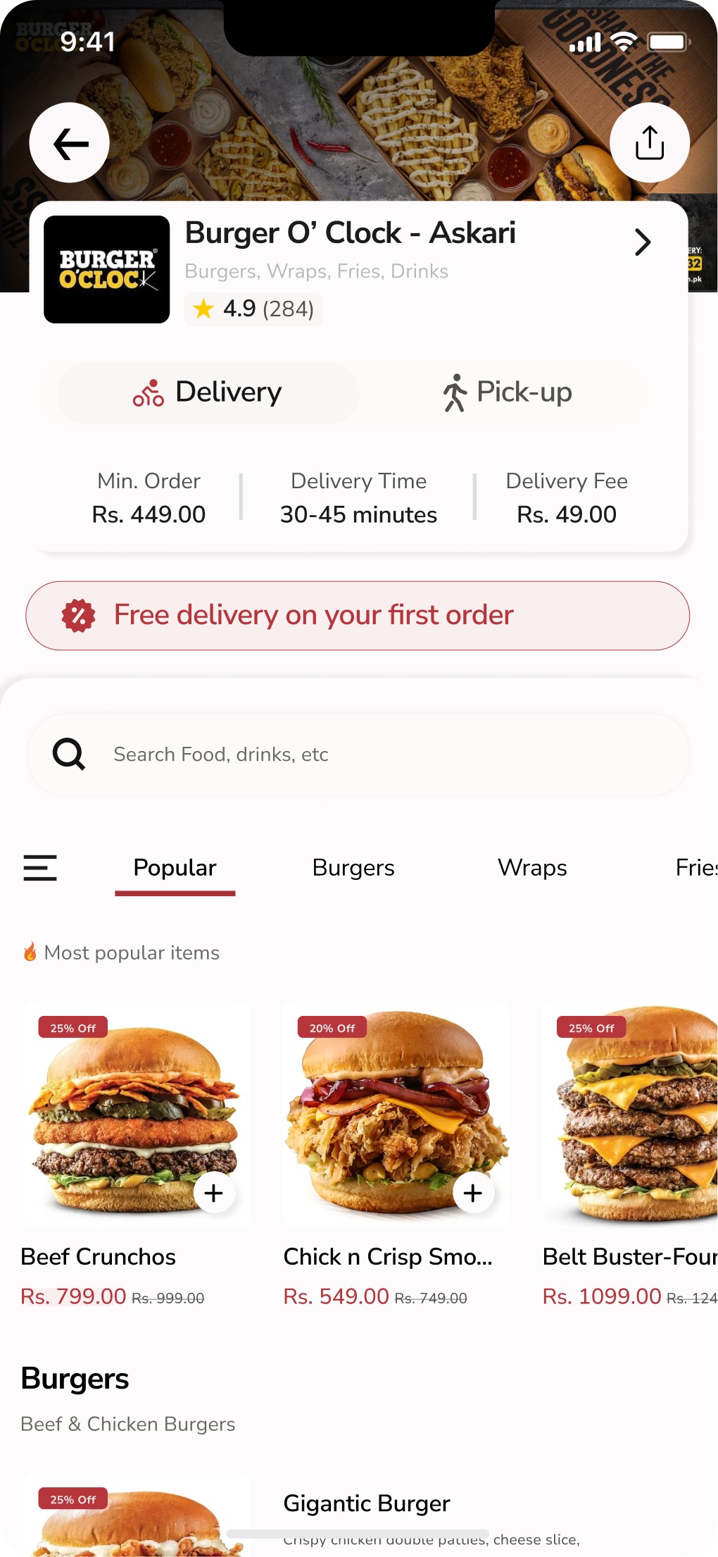 Grabbb - Food Delivery App - Restaurant Side Screen 2