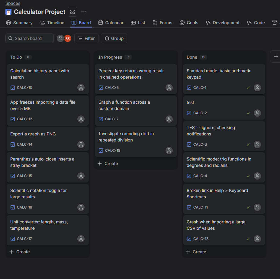 Screenshot of the groomed Jira backlog board, showing six items in the To Do column after cleanup