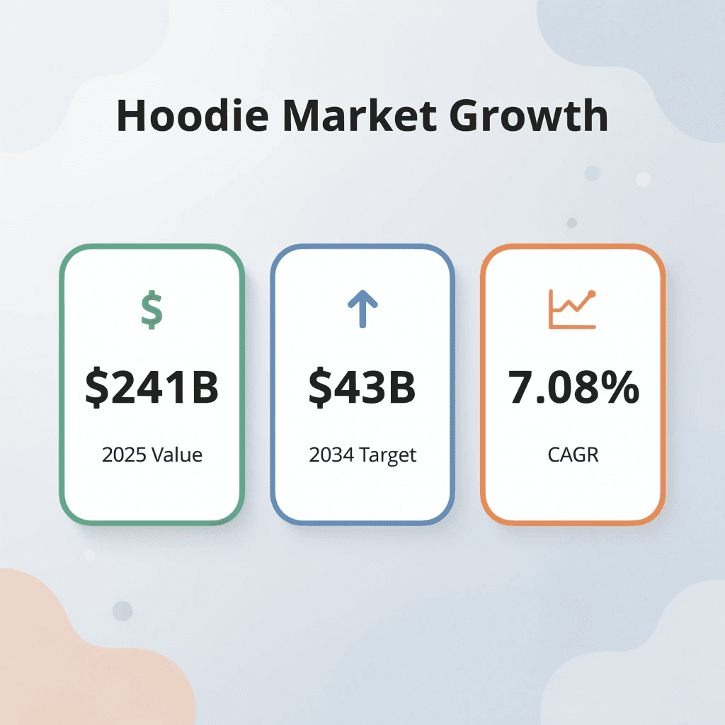 Infographic showing hoodie market growth statistics - How to Design a Hoodie