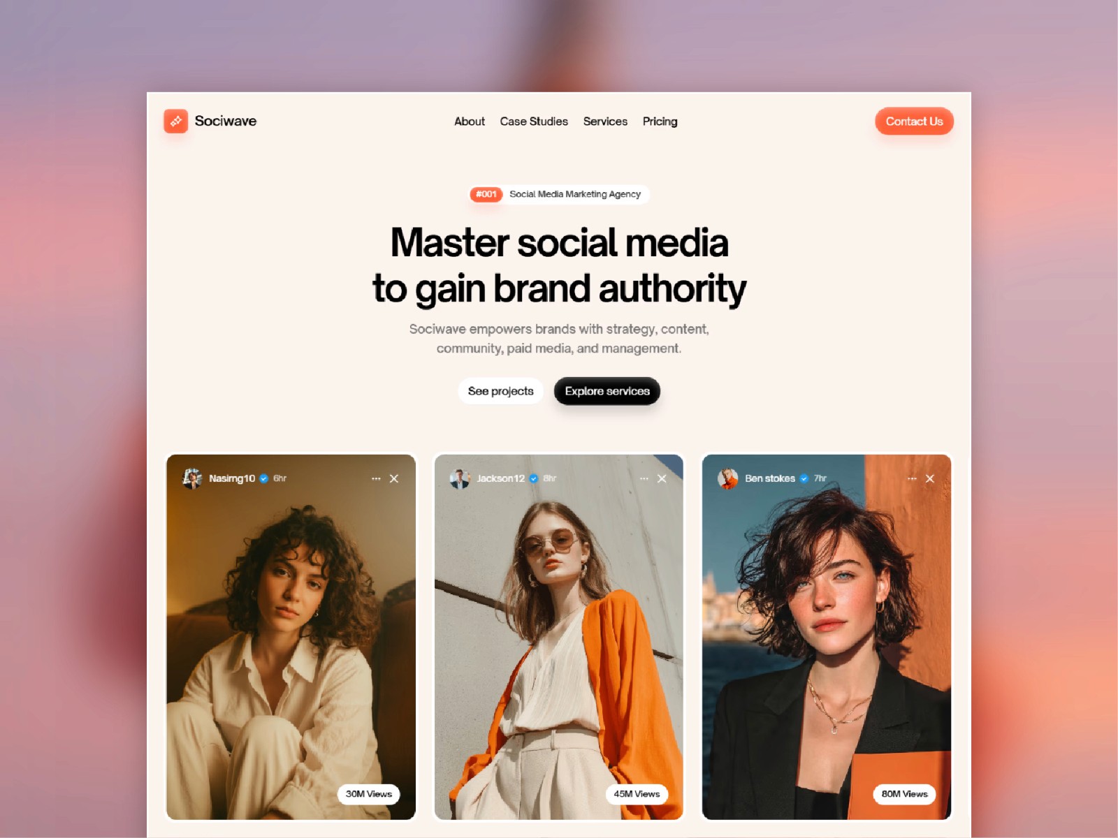 Sociwave — 极简现代创意机构官网设计灵感