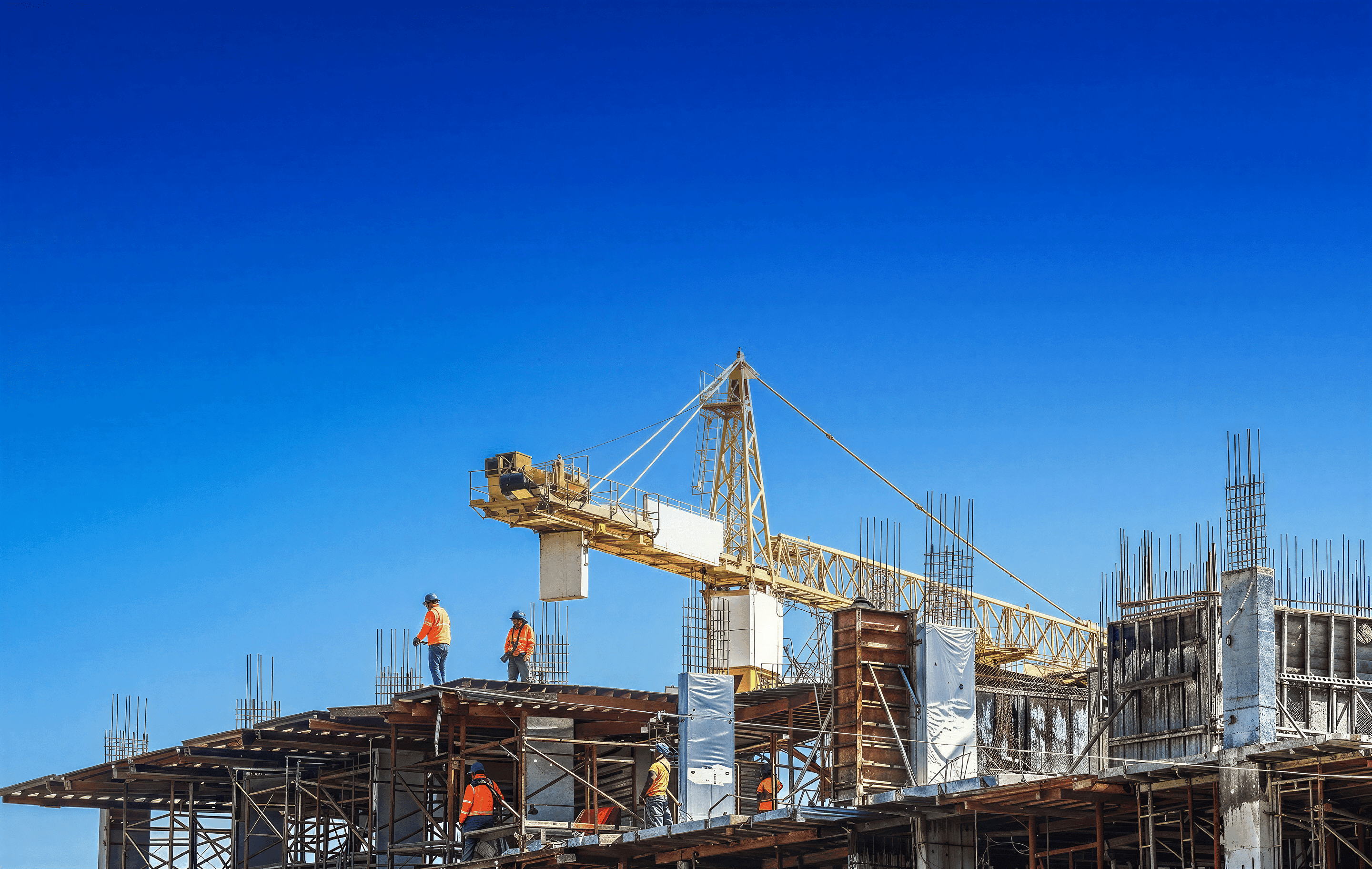 Construction site during the afternoon