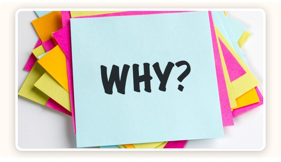 The word ‘Why” on a post-it