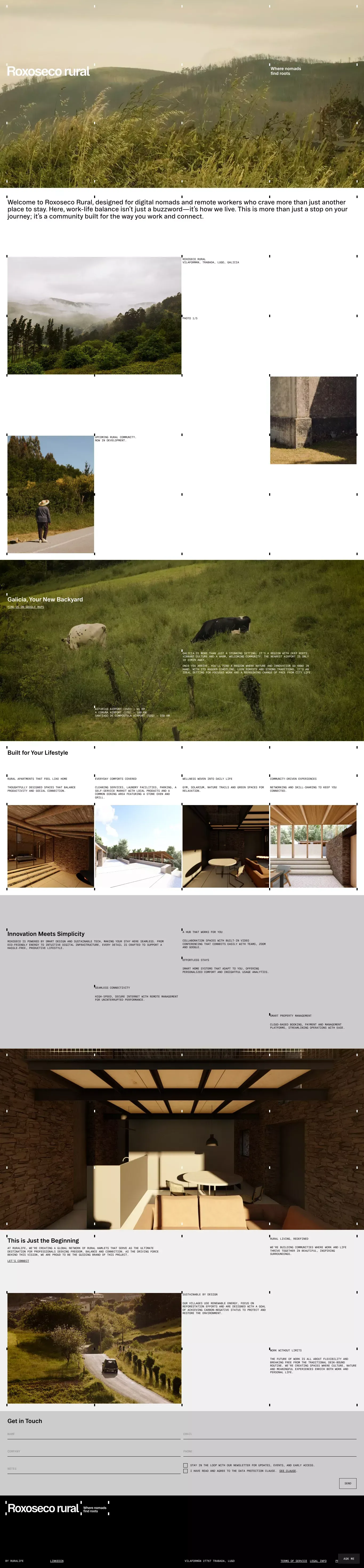 Roxoseco rural ecommerce page screenshot showcasing Furniture & Interiors and Local Business design