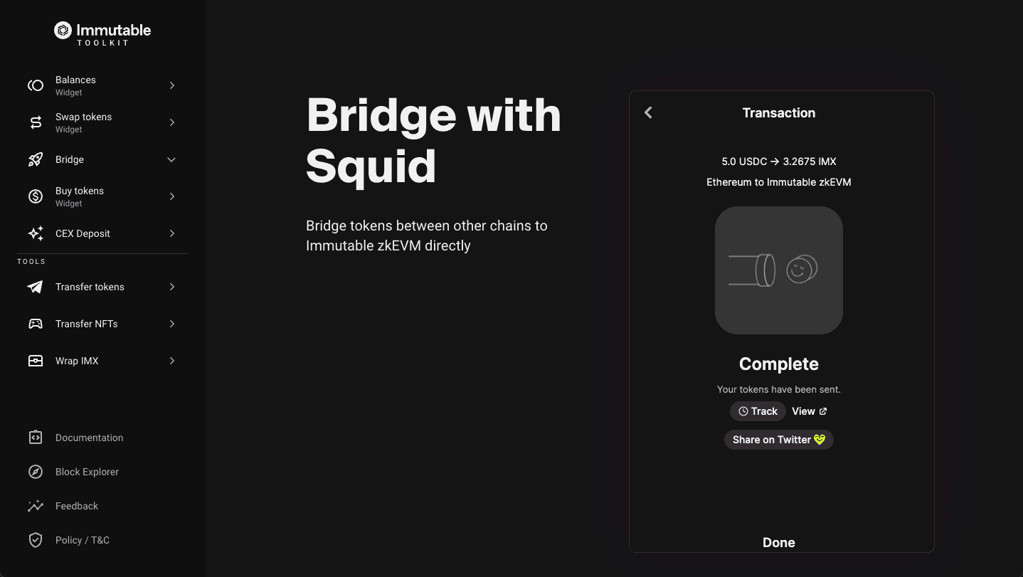 Transaction complete screen