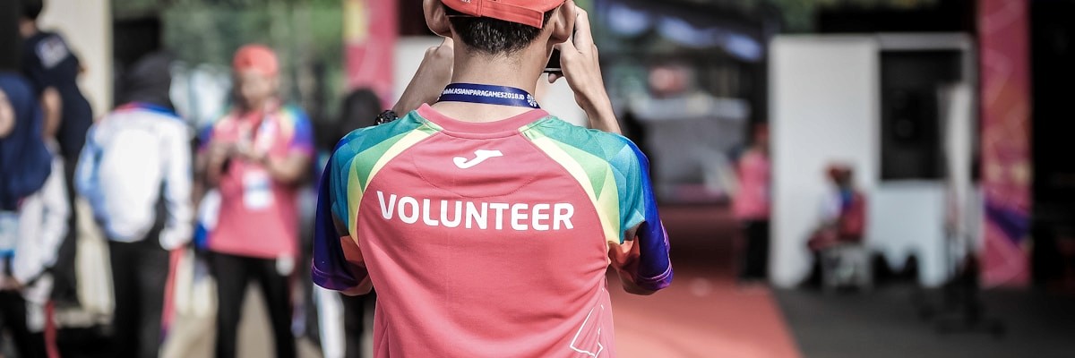 Team of volunteers working together