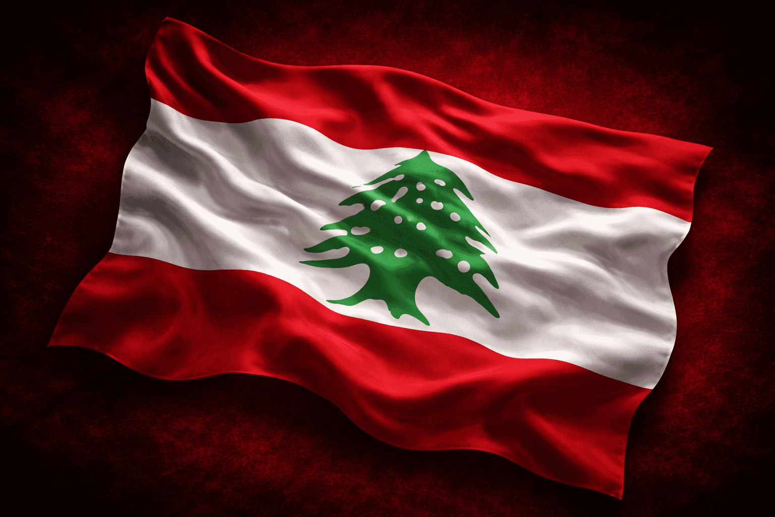 Lebanese flag on dark red background representing digital marketing services in Lebanon and brand growth for local businesses