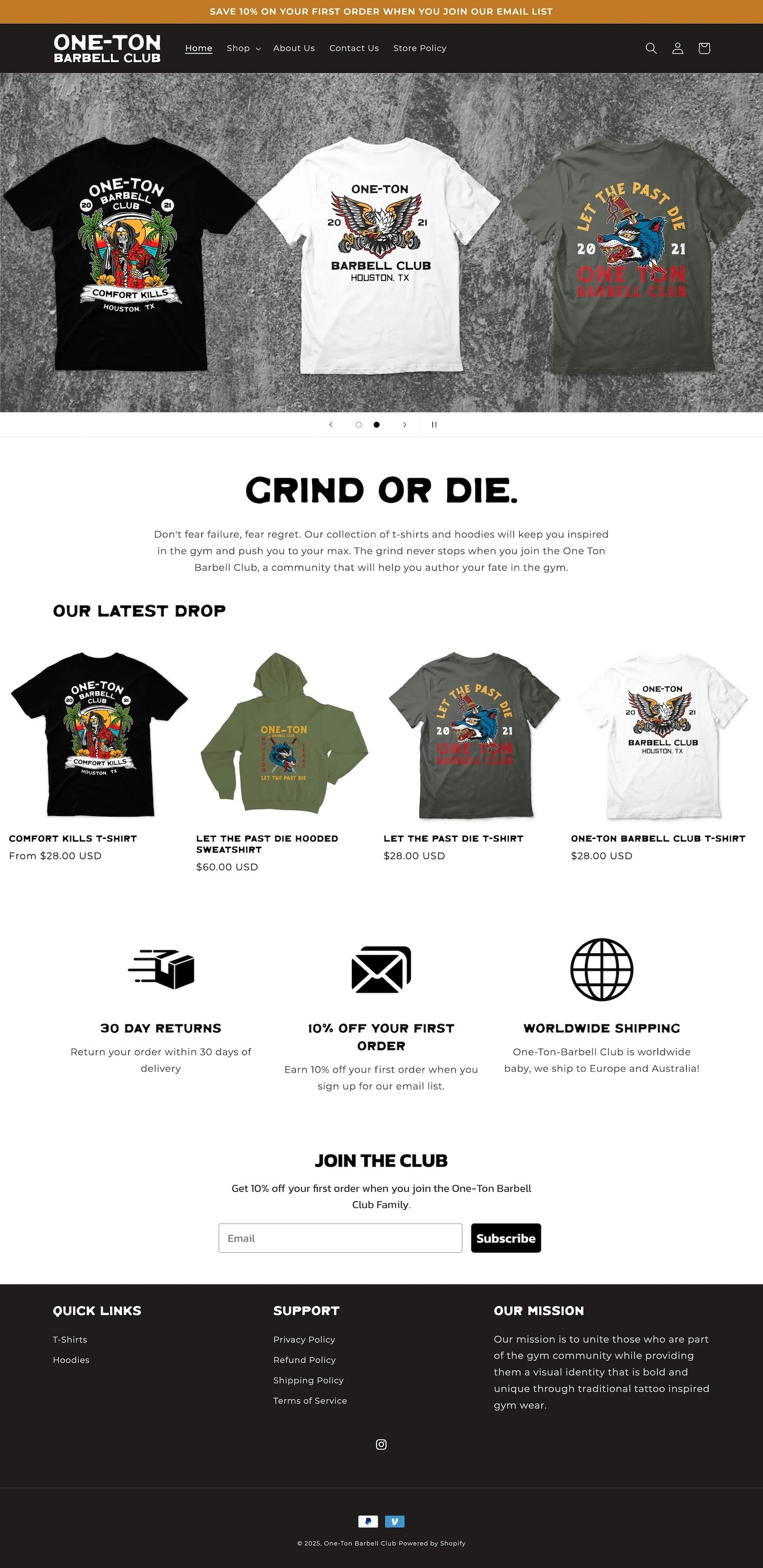 One-Ton Barbell Club Homepage