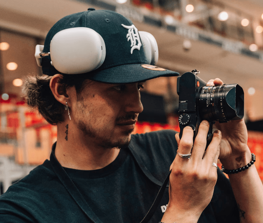 Photographer holding a camera