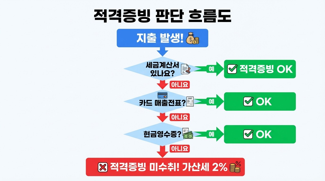 적격증빙 판단 흐름도
