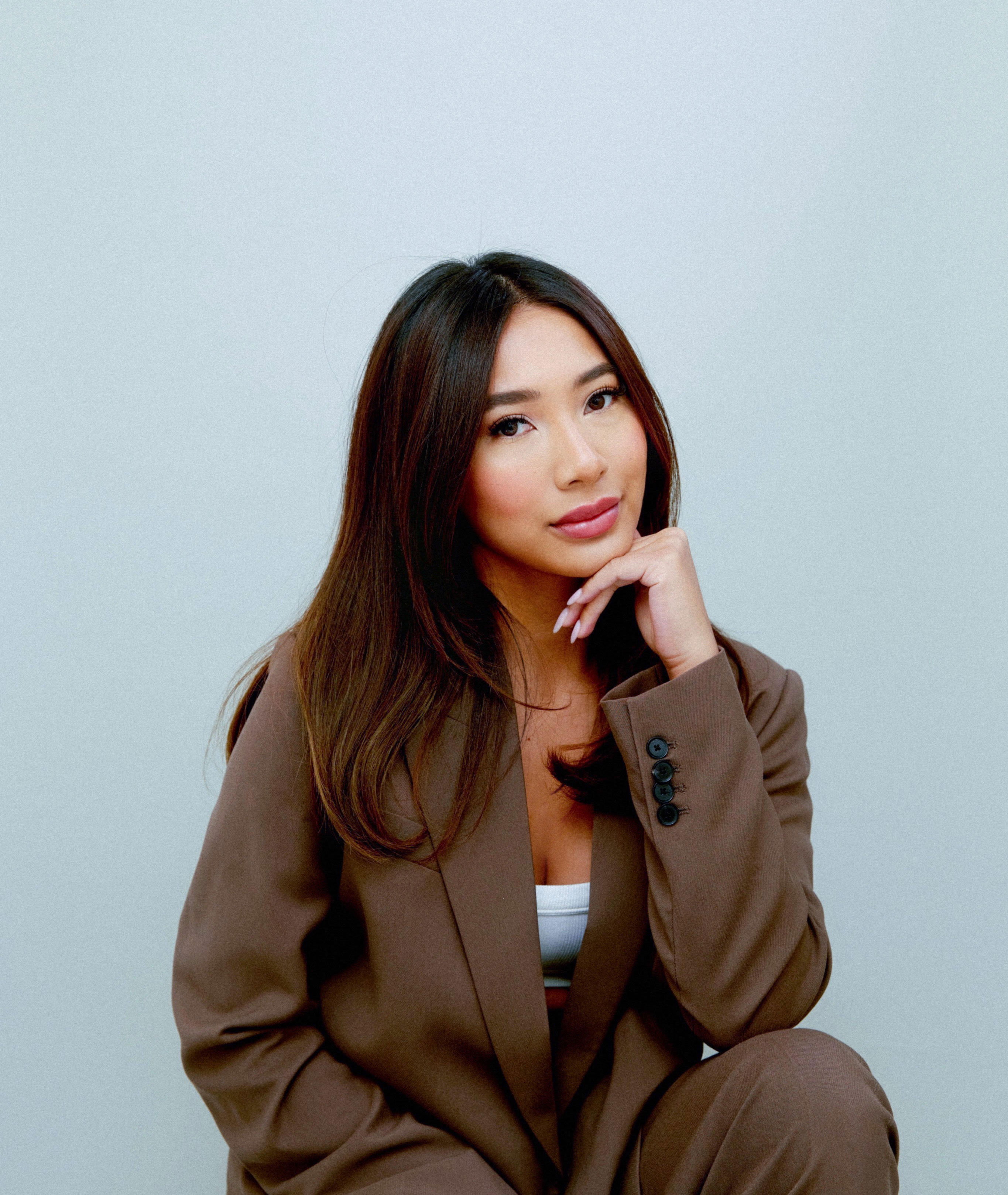 Kneeling man in studio