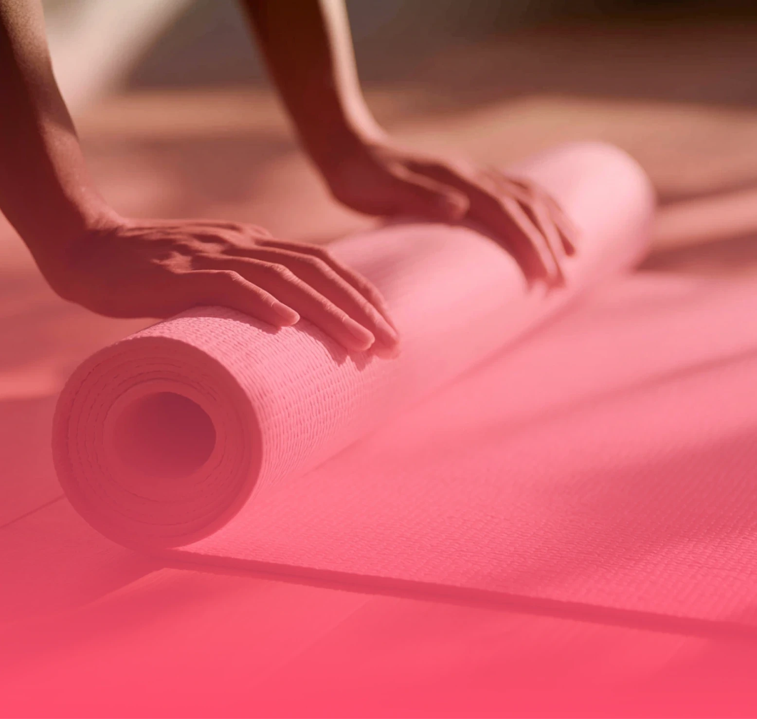 Woman breathing during yoga