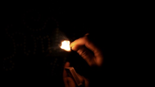 hand with holding fire