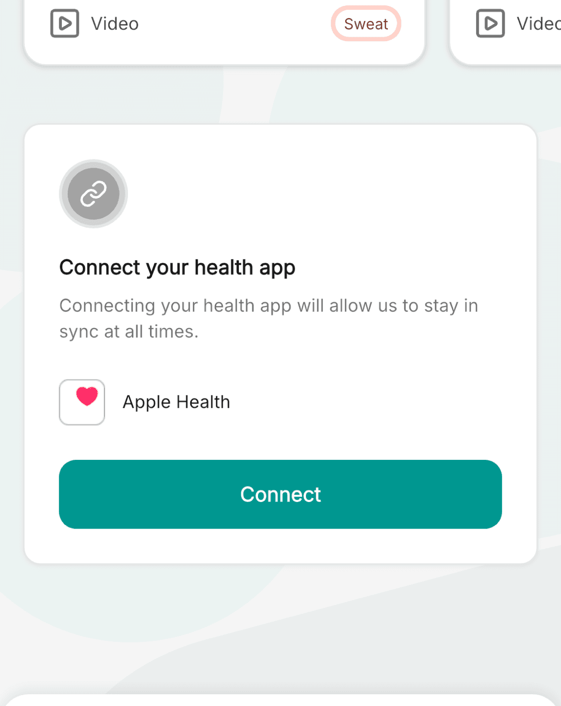 Connecting Health App step 1
