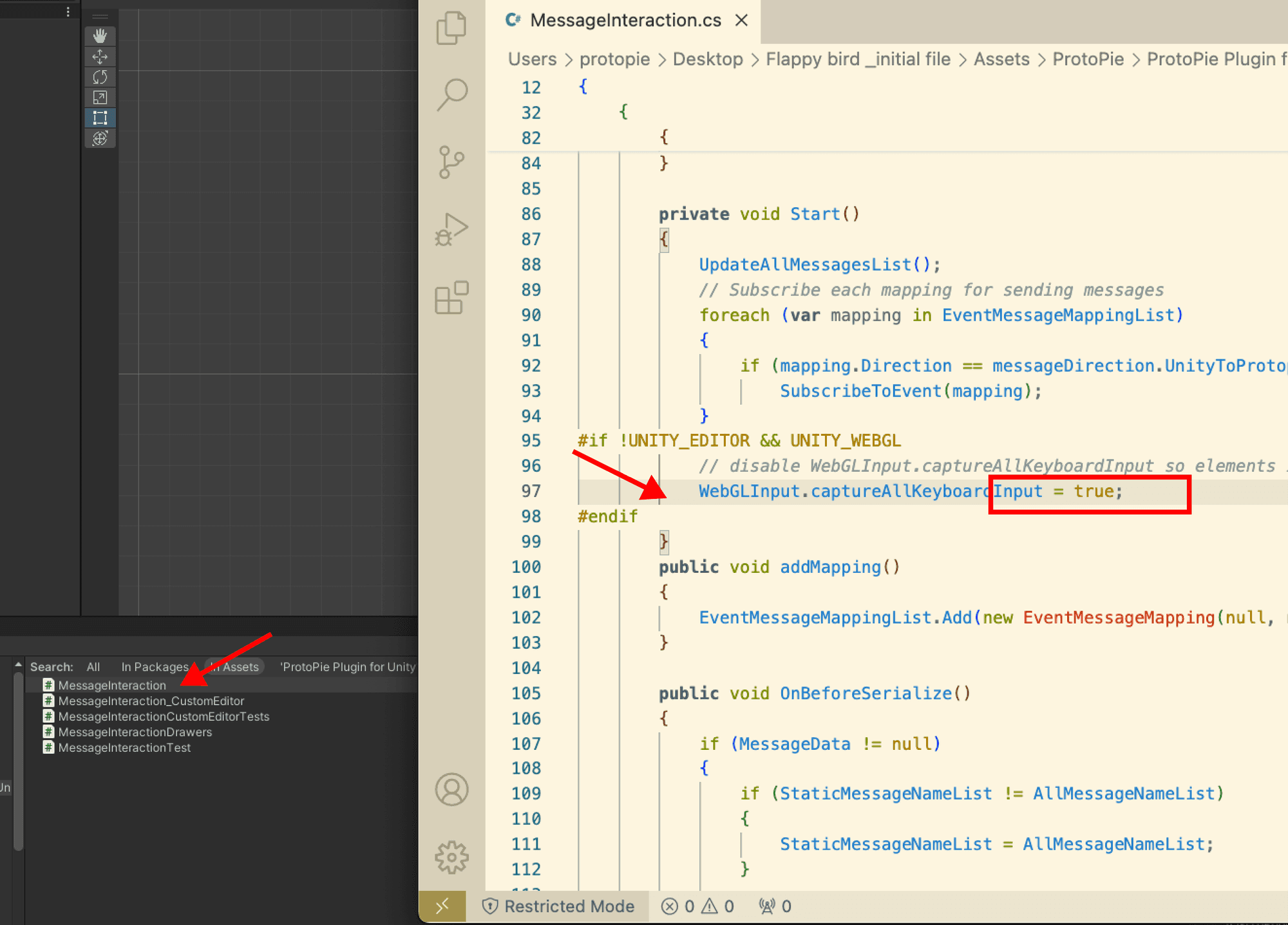 Ensure the code WebGLInput.captureAllKeyboardInput is set to true.