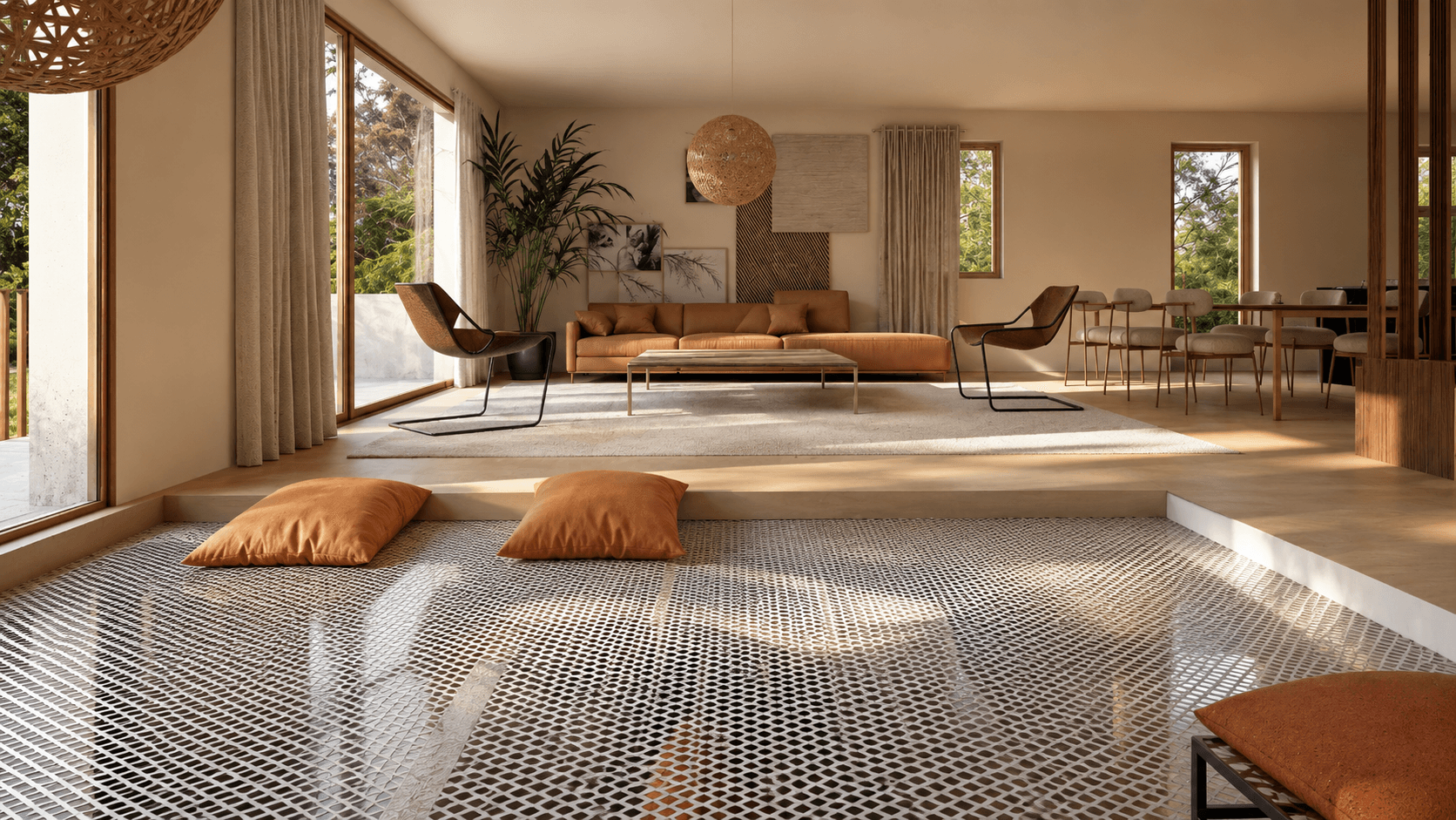 Exemple de rénovation complète d'une maison par Karbone Architectes, agence d'architecture à Montpellier spécialisée dans la rénovation de maisons, villas, maisons anciennes et extensions. Ce projet comprend le réaménagement total de la pièce de vie, la création d'un salon contemporain avec filet catamaran, une cuisine ouverte, de grandes ouvertures sur le jardin, des matériaux naturels, une architecture intérieure sur mesure et une optimisation de la lumière naturelle afin d'améliorer le confort, les volumes et la valeur du bien immobilier.