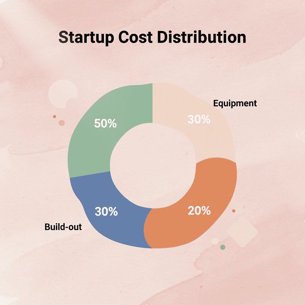 Donut chart showing startup cost distribution