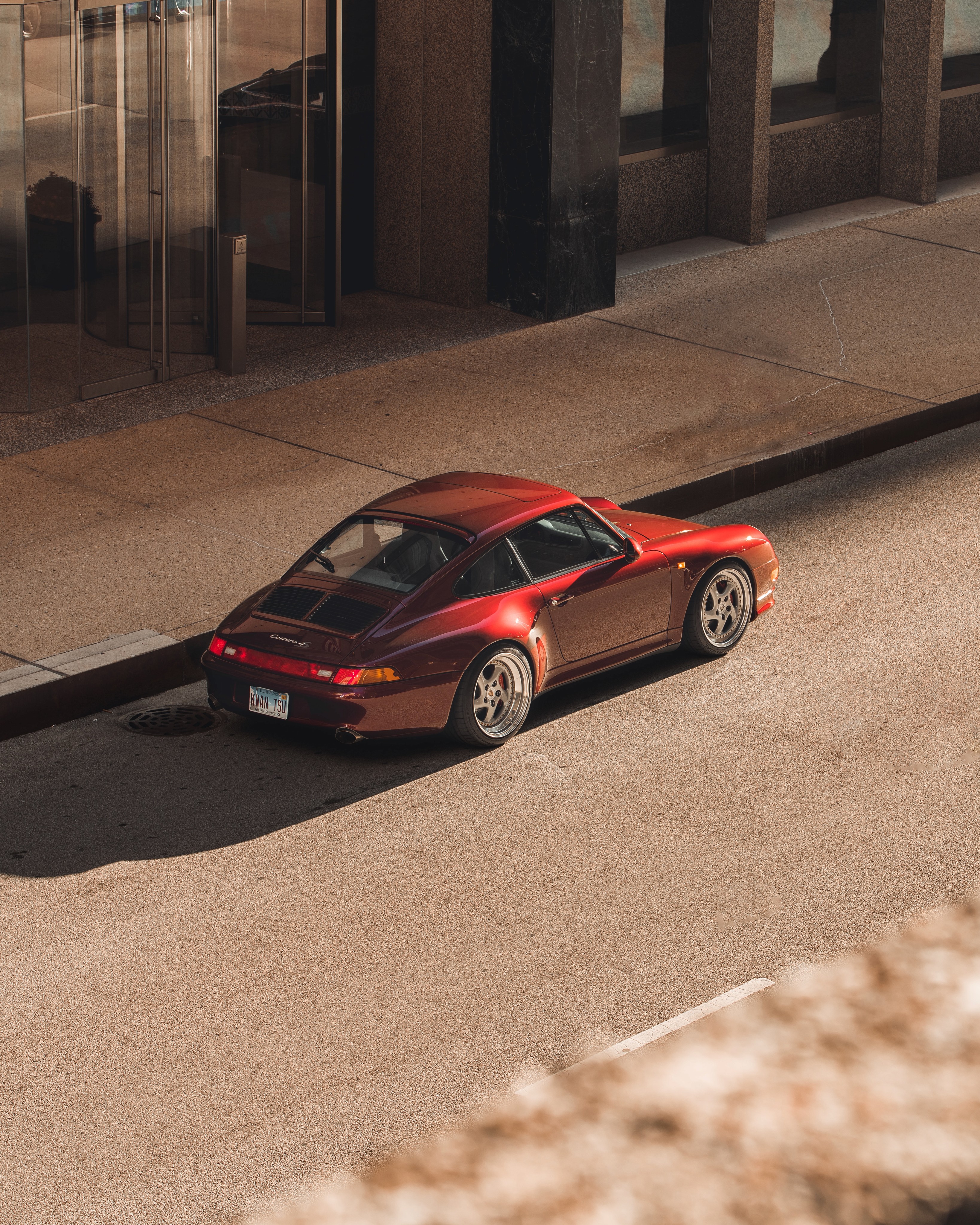 Black Porsche on Road