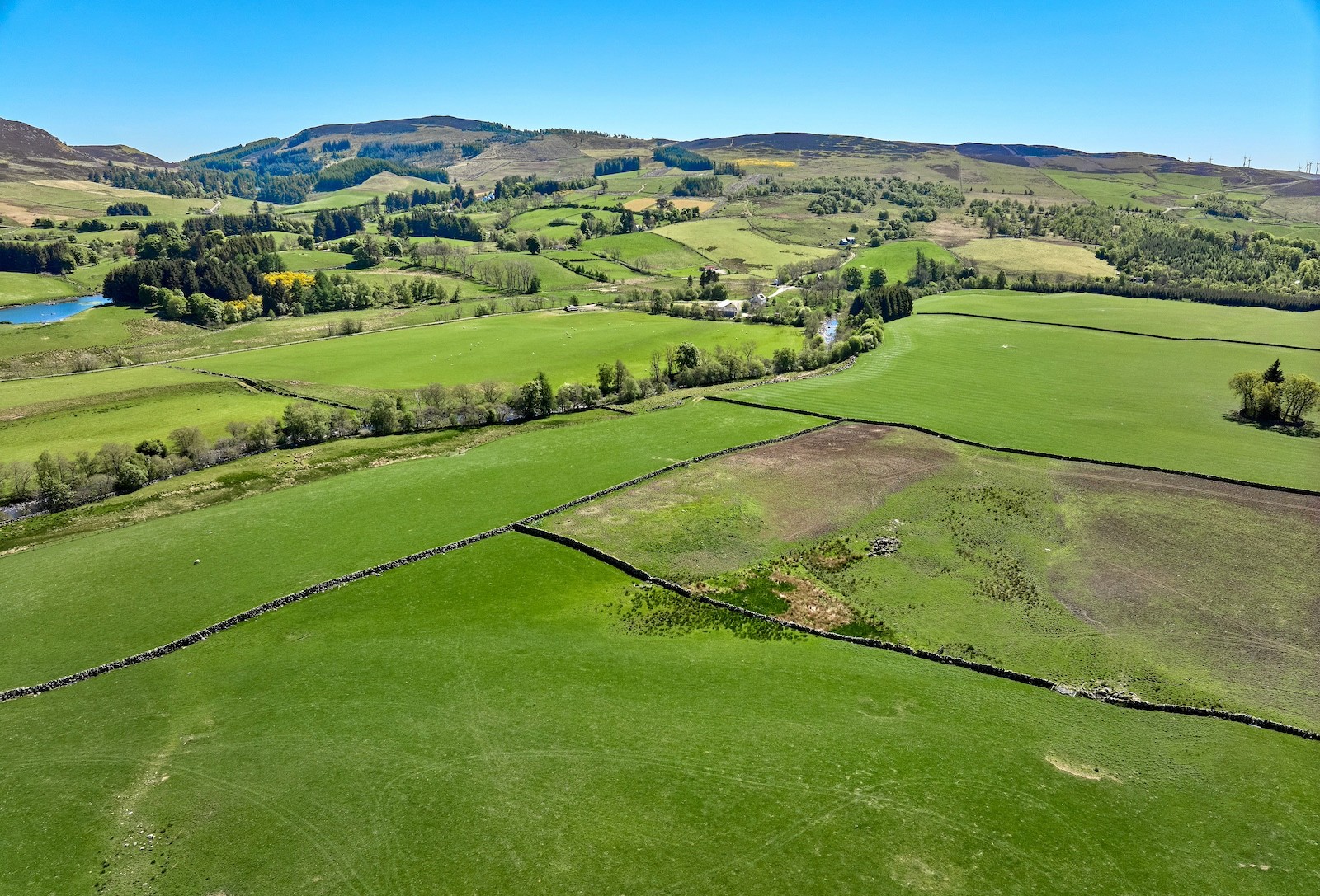 Aerial view of a structured agricultural landscape with clearly defined boundaries, reflecting stewardship, governance, and long-term continuity in wealth structuring.