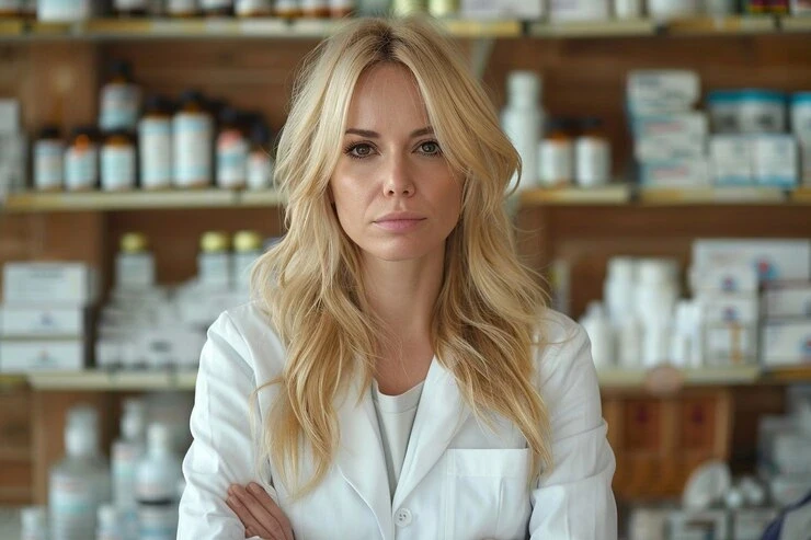 Doctor standing in front of a pharmacy in ForT Lauderdale