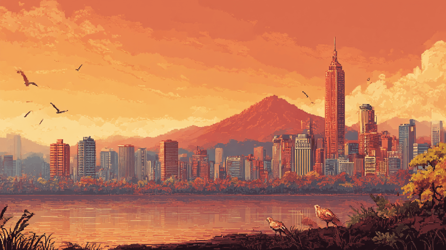City Pixel background image