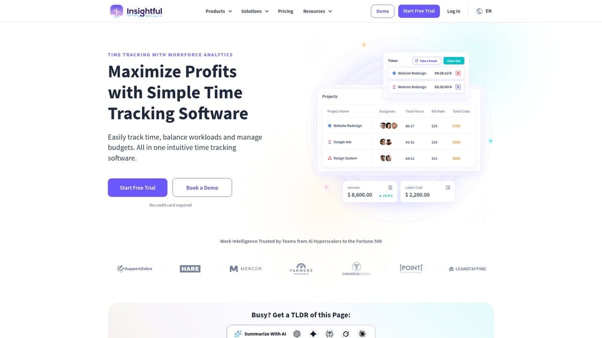 12 Top Time Tracking Tools to Boost Productivity in 2026 - Insightful
