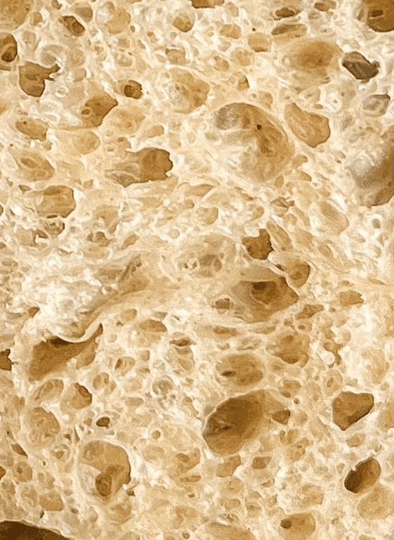 a close up of a piece of food on a table
