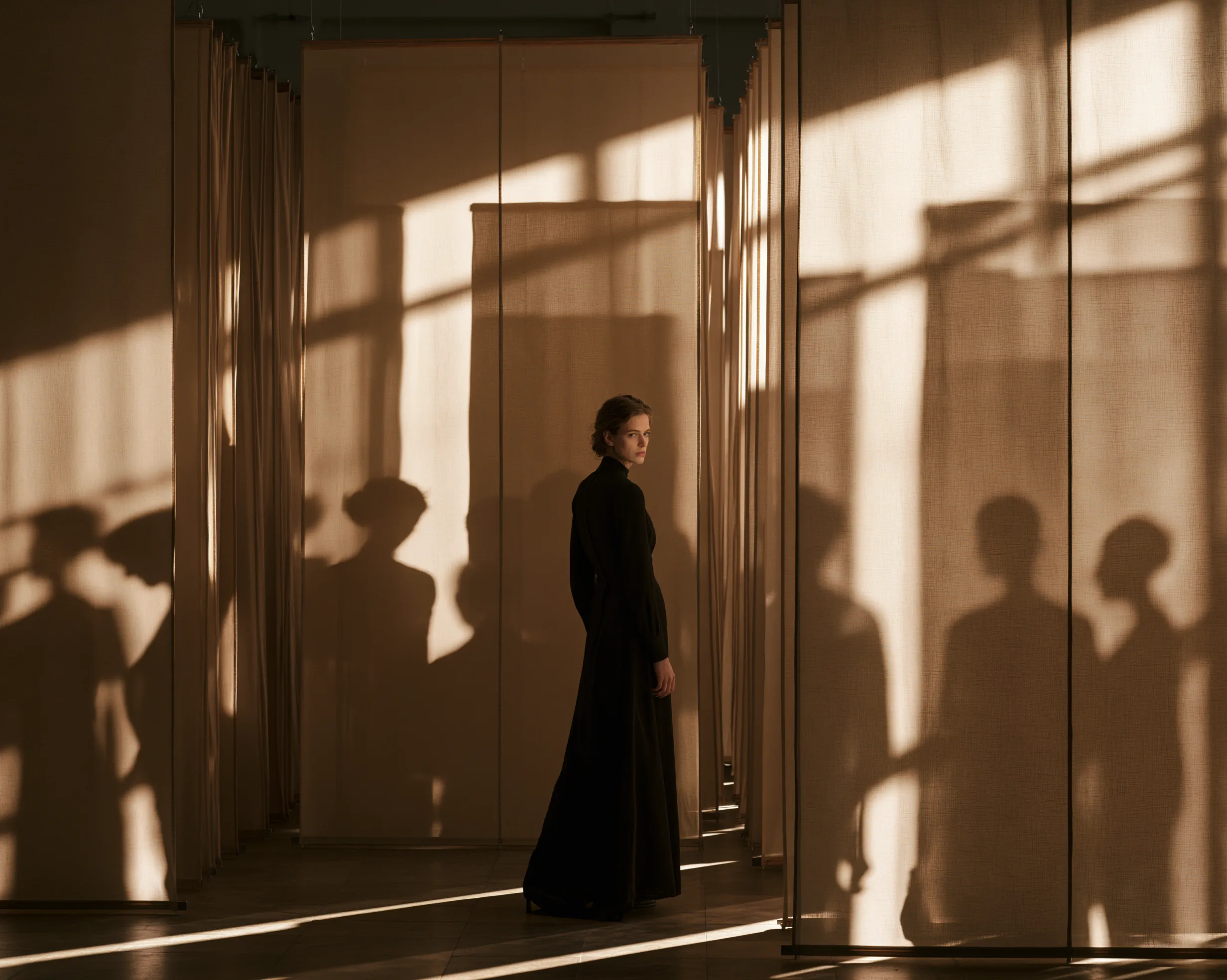 Confident woman in warm light