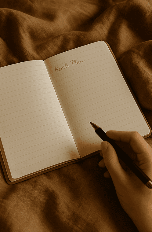A smiling woman with her arms crossed, standing against a dark green background. She has long, dark hair.