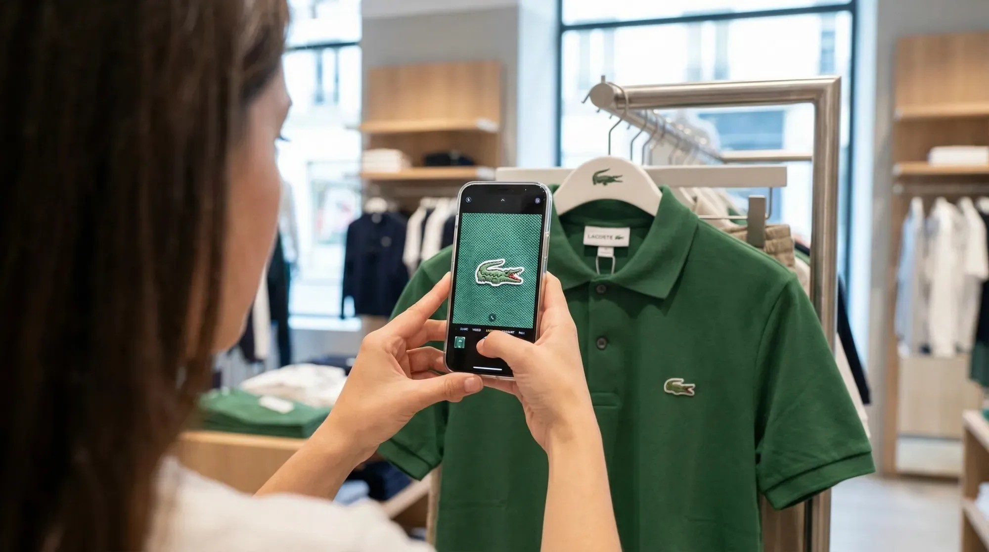 Woman reads a book surrounded by bookshelves.