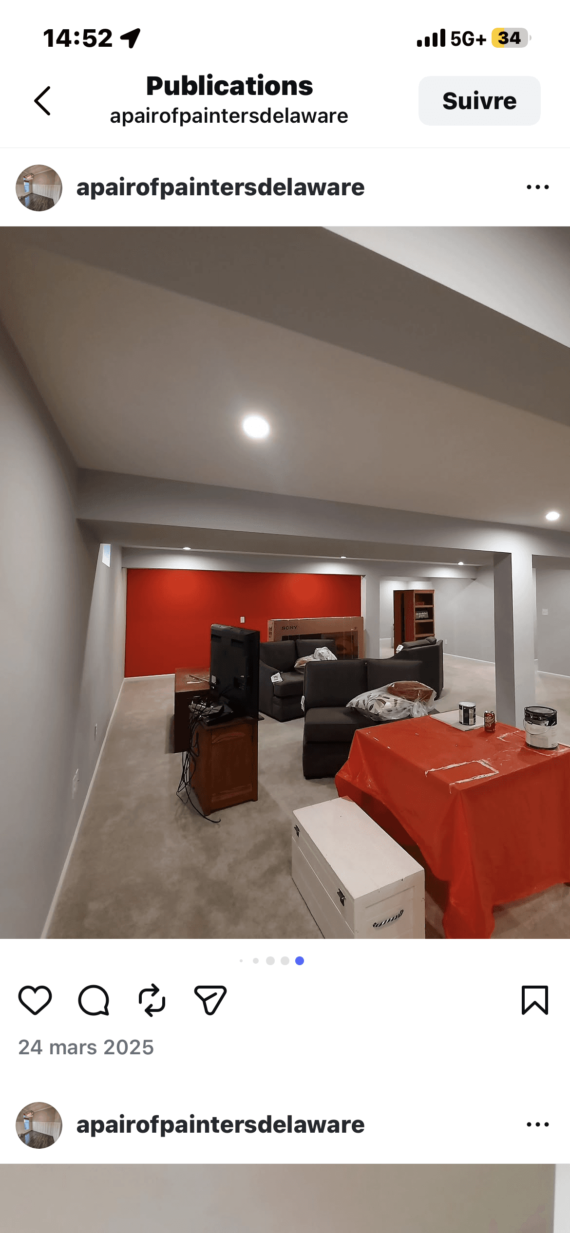 Projet de teinture de bois de Peinture DVI Mont Saint Hilaire