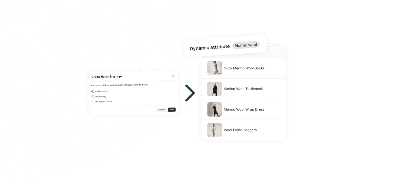 dynamic product grouping