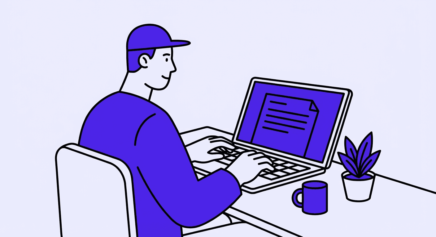 person editing resume document on laptop screen