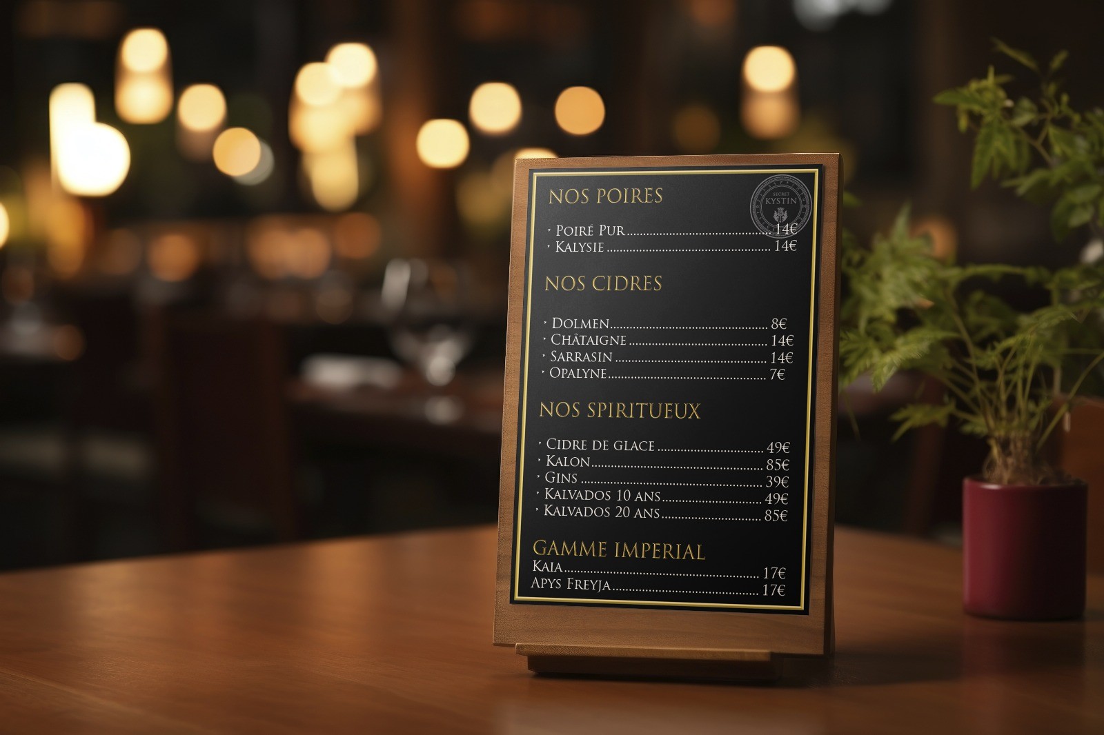 Menu des cidres par Kystin