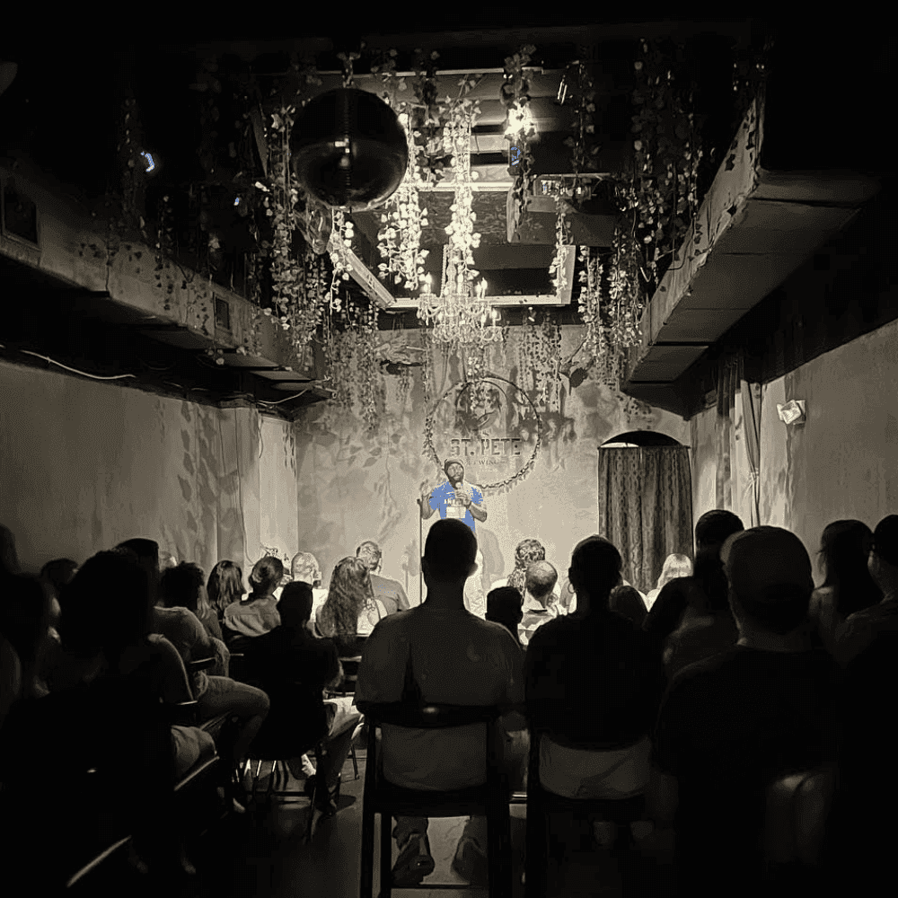 The audience and room at a St Pete Standup show