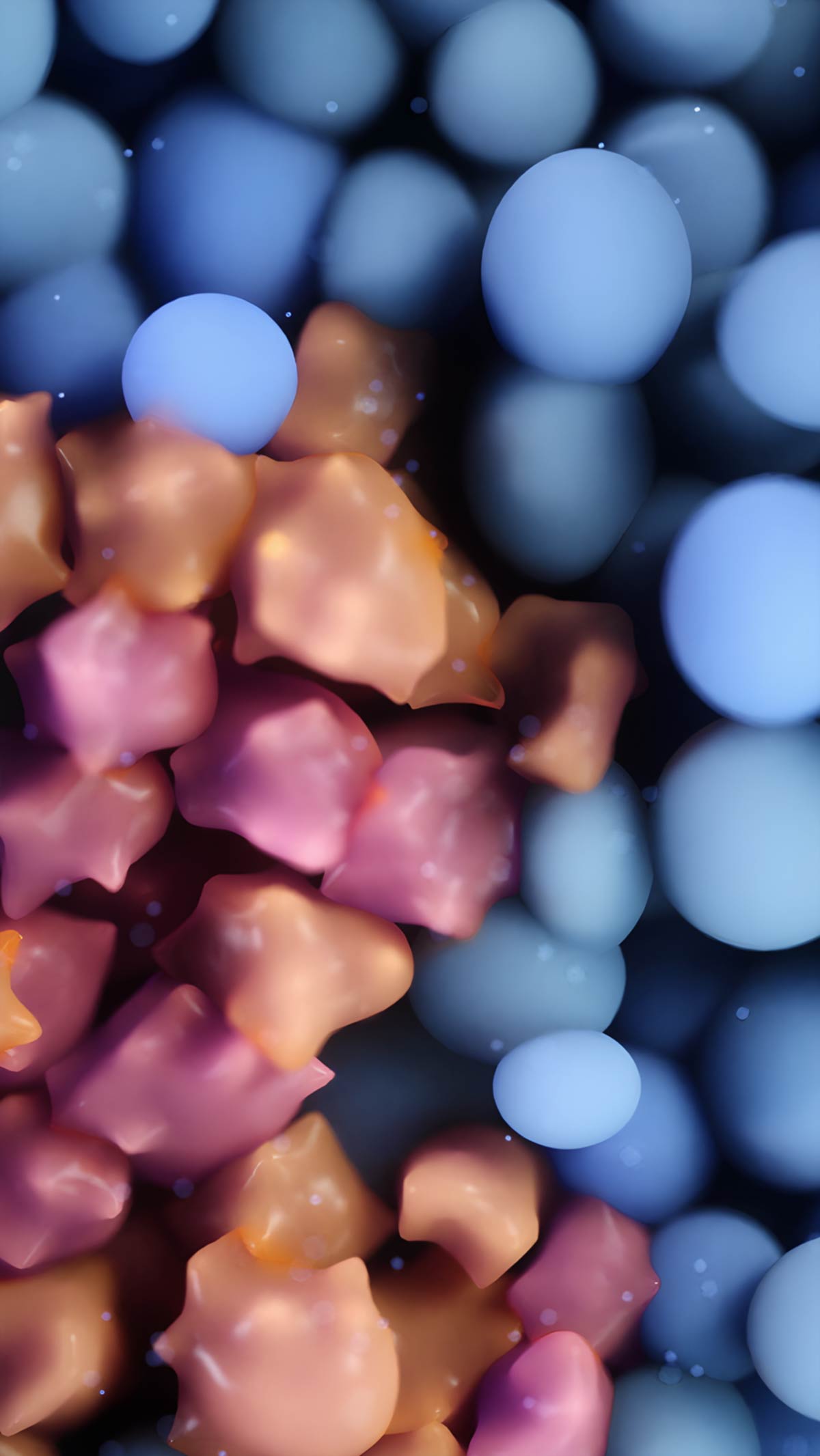 3D render of tumor and normal cells