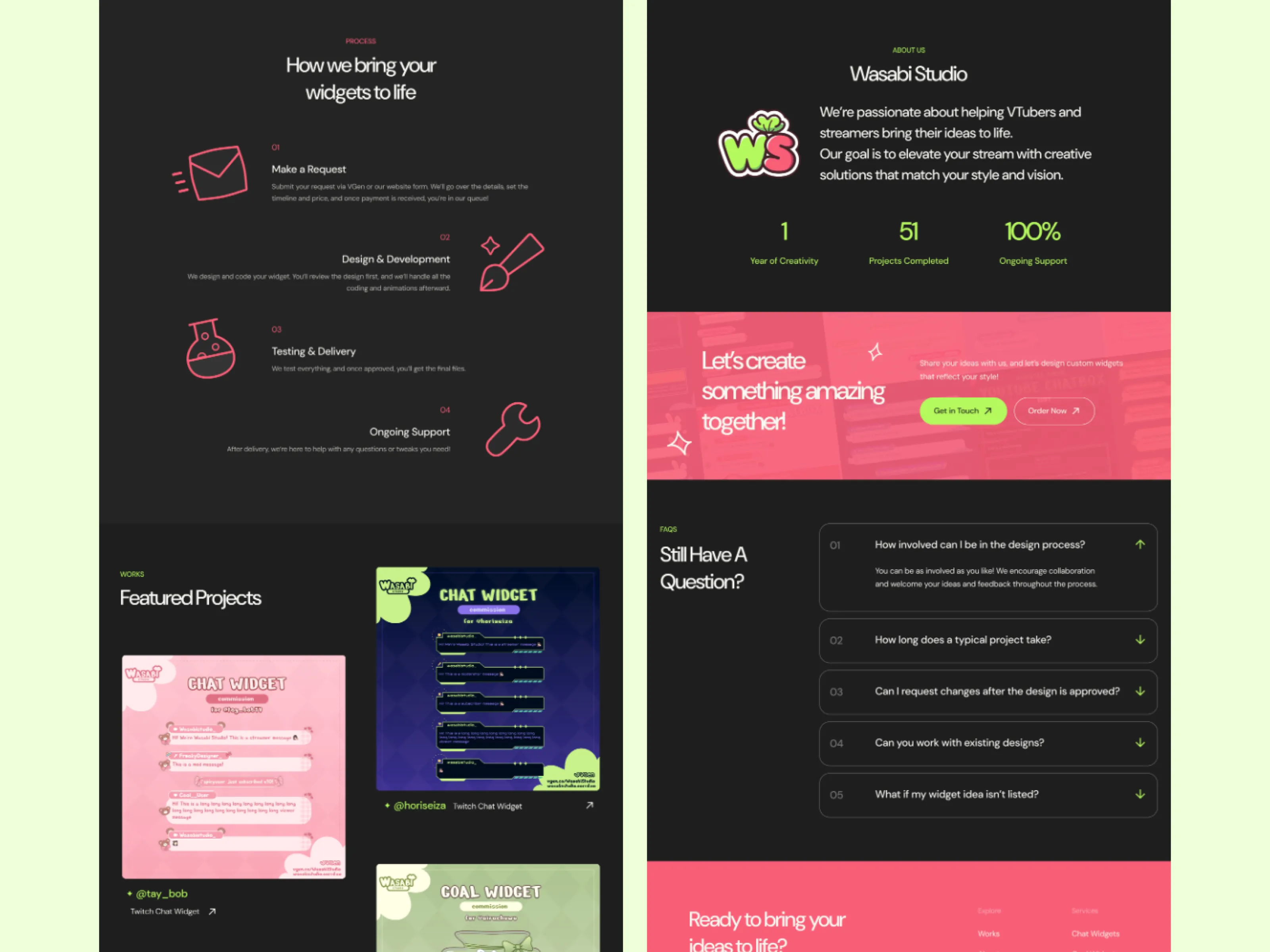 Wasabi Studio site services & projects